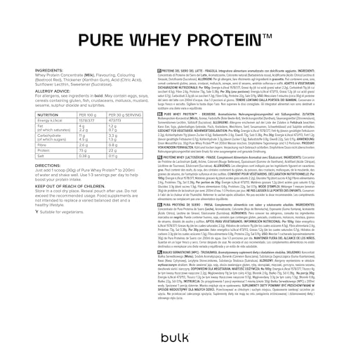 Bulk Pure Whey Protein, Cioccolato, 500 g, 16 porzioni