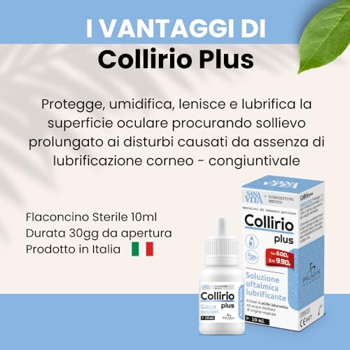 Sanavita - Collirio Plus, 0.4% di Acido Ialuronico Flaconcino pluridose 10ml