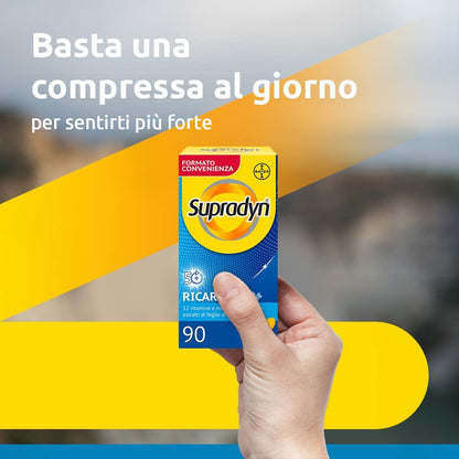 Supradyn Ricarica 50+ Integratore Multivitaminico Completo Vitamine e Minerali con Vitamina B12, C, D, Zinco per Stanchezza Fisica e Concentrazione dai 50 Anni Uomo e Donna, 30 Compresse Rivestite