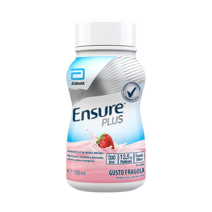 Ensure Plus Supplemento Nutrizionale Ipercalorico con Proteine, privo di Fibre |Formato bevanda| Alimento a fini medici speciali completo e bilanciato | Confezione 4x200ml Gusto Vaniglia