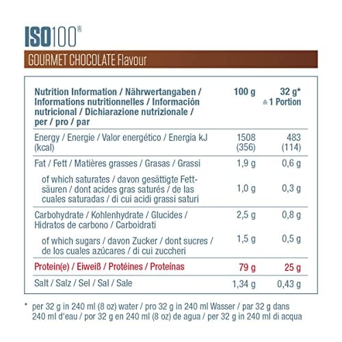 Dymatize ISO 100 Hydrolyzed Gourmet Chocolate 932g - Proteine del siero di latte idrolizzate e isolate in polvere