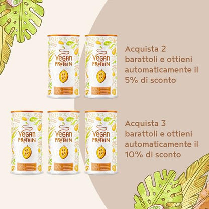 Proteine in Polvere Vegane | Gusto Cioccolato | 21g Proteine | Proteine Vegetali Isolate in Polvere di Pisello, Riso, Girasole e Soia | Massa Muscolare | 1.2kg Vegan Protein Powder | Alpha Foods