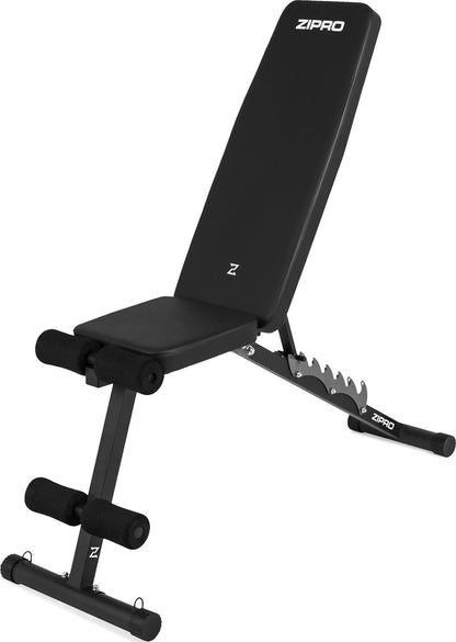 ZIPRO panca pieghevole per allenamento, panca per sollevamento pesi, panca fitness multifunzionale, panca sit up, attrezzi fitness, panca piana, panca pesi, stazione di forza per casa o palestra