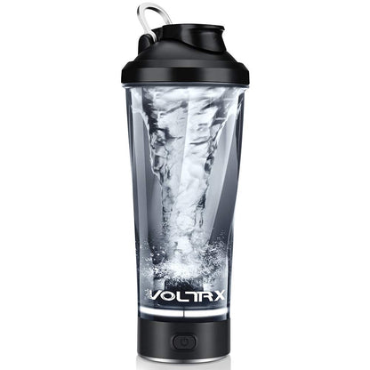 VOLTRX Shaker per Proteine Elettrico, Fatto con Tritan - Senza BPA - 24oz(700ml) Vortex Portatile Mixer Cup/Tazze Shaker Ricaricabili USB per Frullati Proteici (Nero)