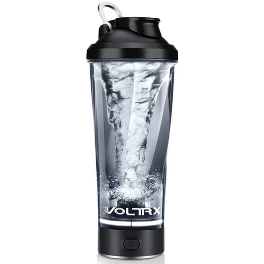 VOLTRX Shaker per Proteine Elettrico, Fatto con Tritan - Senza BPA - 24oz(700ml) Vortex Portatile Mixer Cup/Tazze Shaker Ricaricabili USB per Frullati Proteici (Nero)