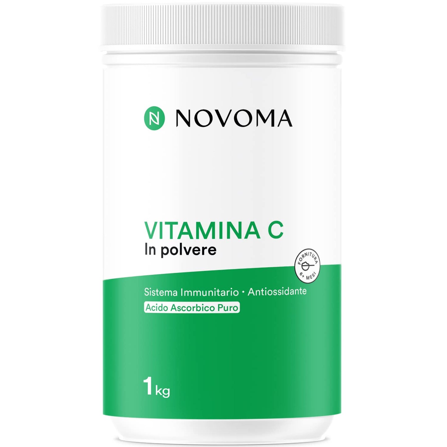 NOVOMA Vitamina C Polvere Pura 500 g, 1000mg Vitamina C per dose, Acido Ascorbico Puro in Polvere Ultra Fine, Sistema Immunitario e Stanchezza, Cucchiaio di Misurazione Incluso (ex Nutrivita)