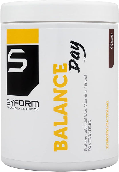 BALANCE DAY 300 G CACAO Sostituto Pasto Sieroproteine Caseinato di calcio 50:50; Azione Retard Senza Glutine