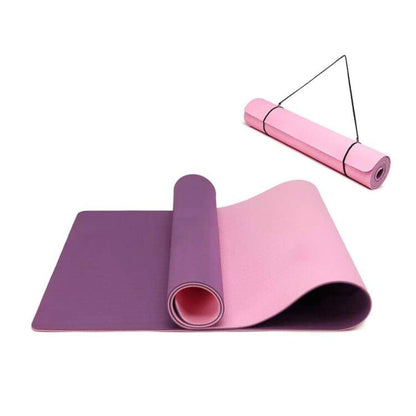 Oak & Tea Tappetino da yoga, tappetino da yoga spesso antiscivolo per donne/uomini, tappetini per esercizi per la casa palestra con cinghia di trasporto, tappetino ecologico in TPE per yoga, meditazione, pilates, 183 x 61 x 0,6 cm