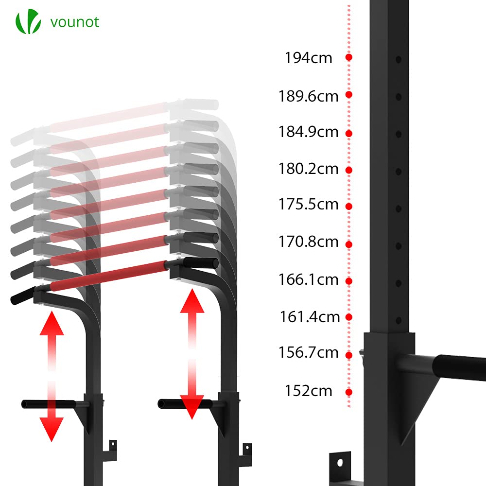 VOUNOT Power Tower, Dip Station Pull Up Bar for Home Gym Strength Training