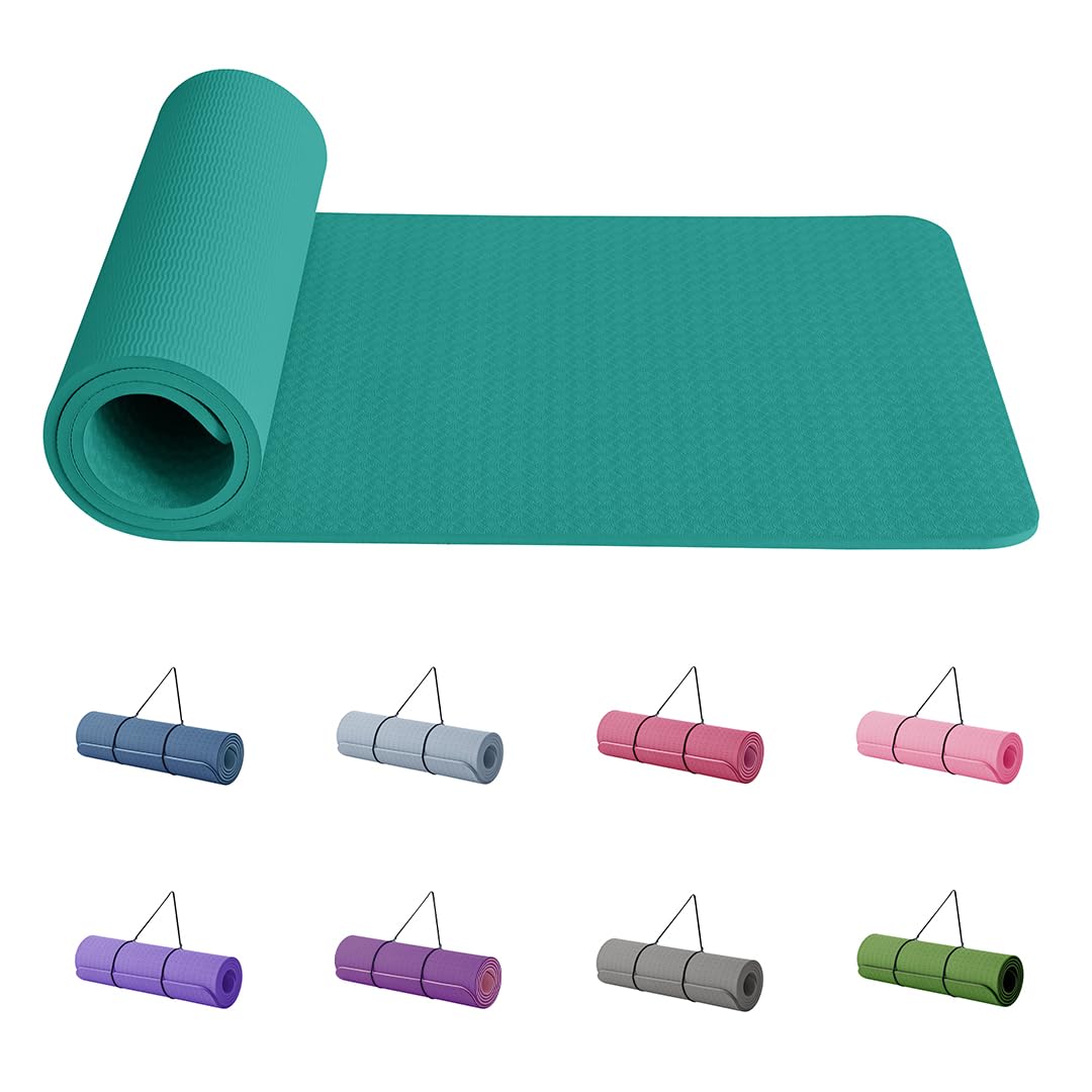 Good Nite Tappetini da Yoga da Donna Antiscivolo Con Superficie Testurizzata, Spessore 6 Mm, Con Cinghia Per Il Trasporto, Tappetino per Yoga, Pilates, Ginnastica (183 * 61 * 0,6 Cm)