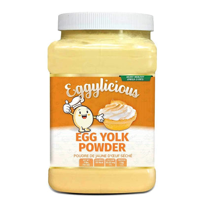 Tuorlo d'uovo eggylicious in polvere, proteine naturali essiccate in polvere, a base di uova fresche, pastorizzate, frullati, non OGM, senza additivi, utilizzate per la cottura, 1 libbre (16 oz)