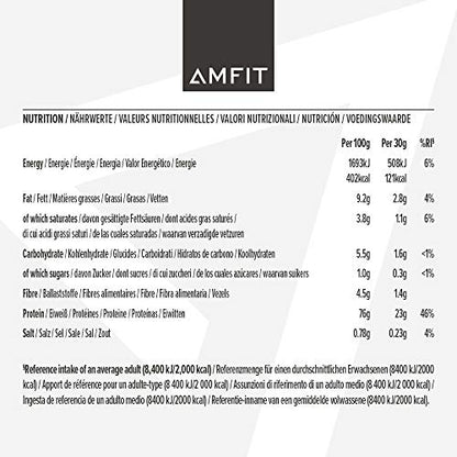 Marchio Amazon - Amfit Nutrition Proteine del Siero di Latte in Polvere, Nocciola e Cioccolato, 33 porzioni, 1 kg (Confezione da 1)