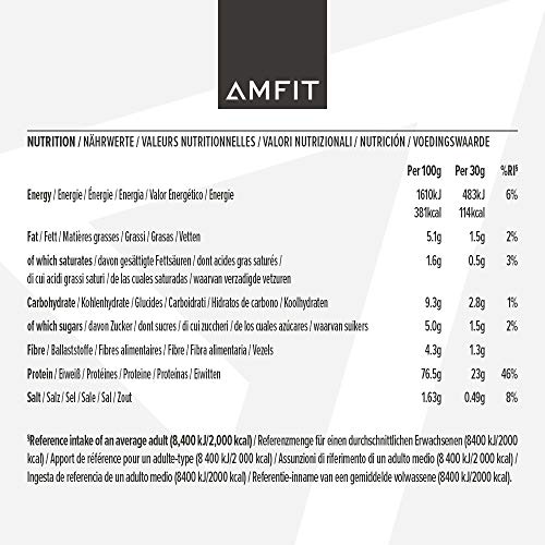 Marchio Amazon - Amfit Nutrition Proteine del Siero di Latte in Polvere, Nocciola e Cioccolato, 33 porzioni, 1 kg (Confezione da 1)