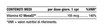 NUTRIVA Vegan K2, Integratore Alimentare a Base di Vitamina K2 da Fonte Vegetale, Utile per il Benessere delle Ossa, 100% Naturale e Vegano - 30 Compresse