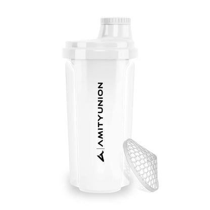 AMITYUNION Shaker per proteine 500 ml Heaven a prova di perdite, senza BPA con setaccio cliccabile e scala per frullati cremosi di siero di latte, shaker per proteine, originale in Rosa