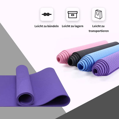 Good Nite Tappetini da Yoga da Donna Antiscivolo Con Superficie Testurizzata, Spessore 6 Mm, Con Cinghia Per Il Trasporto, Tappetino per Yoga, Pilates, Ginnastica (183 * 61 * 0,6 Cm)