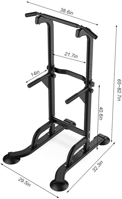 SogesHome Power Tower Stazione Multifunzionale Professionale Barra per Esercizi a Torre per Esercizi di Allenamento a casa e Palestra 75 x 82 x 165-210 cm