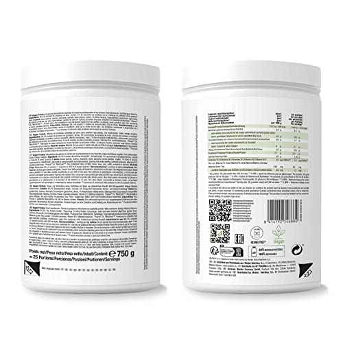 Weider Vegan Protein (750g) Gusto Cappuccino. Proteine Vegane 23g/dose isolate di piselli e riso, Con Vitamina B12 e Stevia, Senza Glutine, Senza Zucchero, Contenitore 50% Riciclato, 100% Riciclabile