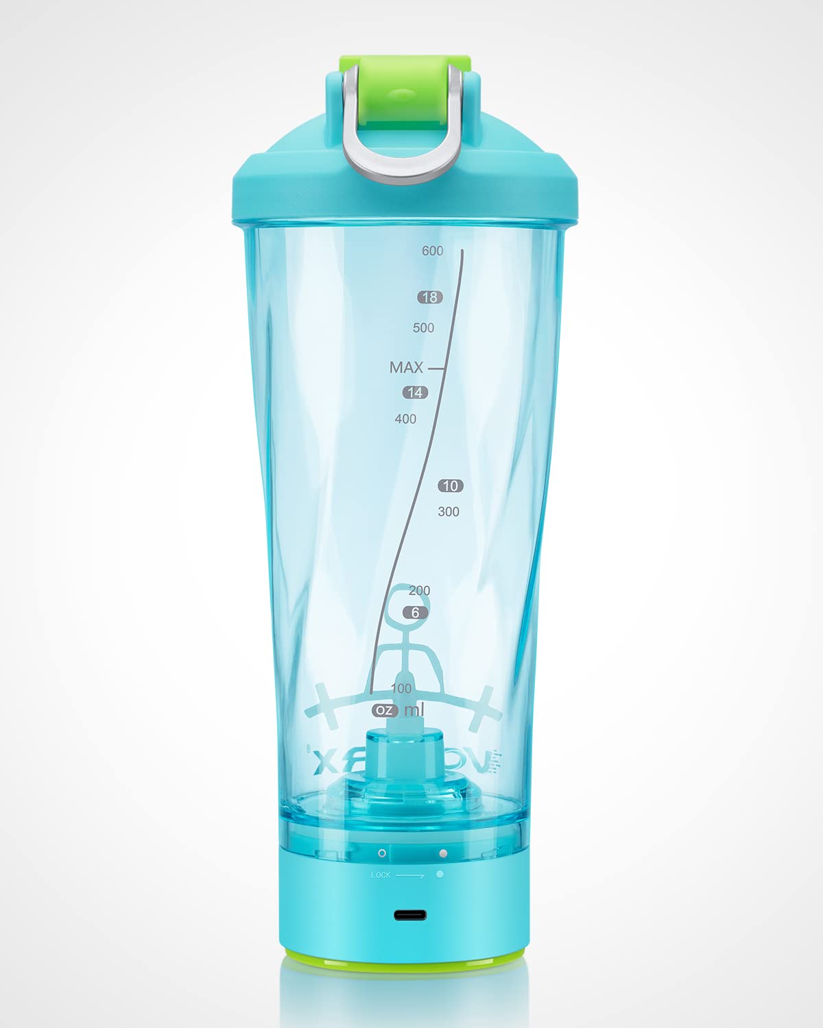 VOLTRX Shaker per Proteine Elettrico,600ml-Bottiglia Shaker Elettrica per Proteine,Shaker Elettrico Usb,Senza BPA,Shaker Elettrico per Proteine,Ricaricabile,Impermeabile,Shaker Elettrico Colorato