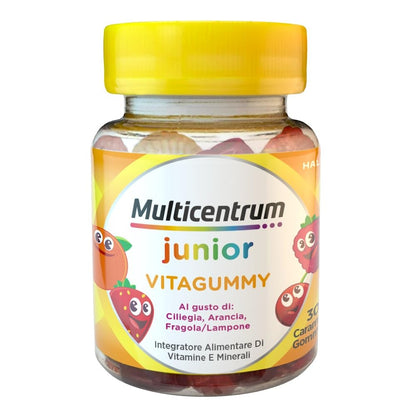 MULTICENTRUM Vitagummy Integratore Alimentare di Vitamine e Minerali Formulato per Bambini 3+, con Vitamina D e Iodio, Gusto Frutta Mista, 30 Caramelle Gommose da Consumare Dove e Quando Vuoi