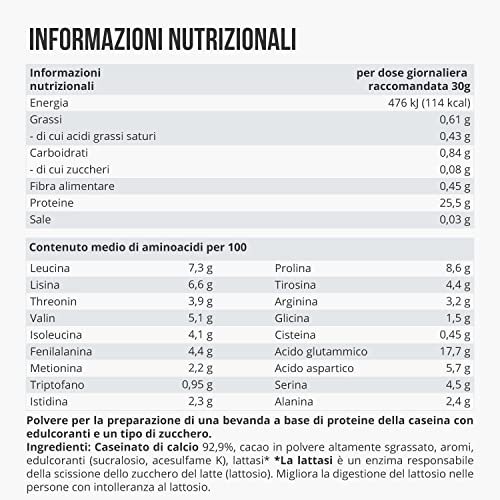 WFN Approved Casein - Neutro - 1 kg - Proteine della caseina con lattasi - Proteina in polvere cremosa - Molto solubile - Prodotto in Germania - Testato in laboratorio esterno