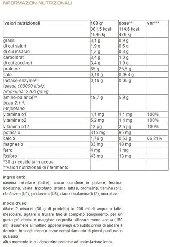 Net Integratori - PROTEINE NATIVE MICELLAR CASEIN - Caseina Micellare a Lento Rilascio (Cioccolato Brownie) 900 GRAMMI