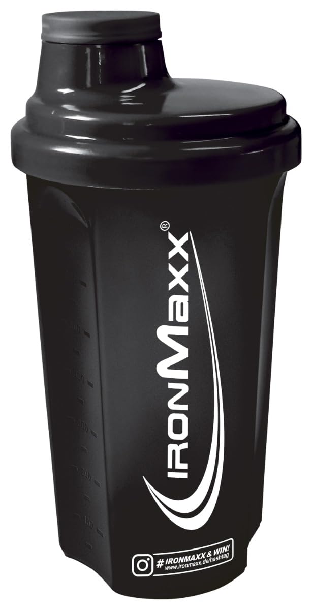 IronMaxx Protein Shaker - Blu/Grigio 700ml |Shaker Proteico con Tappo a Vite, Setaccio & Scala Graduata |a prova di perdite, lavabile in lavastoviglie & privo di plastificanti BPA e DEHP