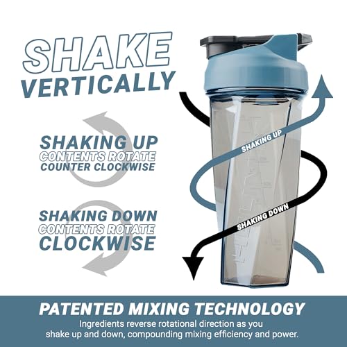 HELIMIX 1,5 Vortex Blender Shaker bottiglia contiene fino a 828 ml | Nessuna palla o frusta | Prodotto negli Stati Uniti | Portatile pre allenamento Proteine del siero di latte shaker tazza | Mescola