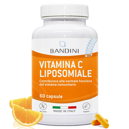 Bandini® Vitamina C Liposomiale 1000mg, 3 mesi, Vegana | Vit C 100% Vegana ad Alto dosaggio | Sistema Immunitario, Ossa, Cartilagini, Pelle, Denti, Stanchezza | Vitamin C Pura Acido Ascorbico 180 cps