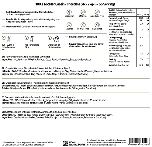 Caseina Micellare 100% Proteine In Polvere THE PROTEIN WORKS | Frullato Proteico A Rilascio Lento | Aminoacidi | Supporta Il Recupero | Panna & Fragole, 500 g