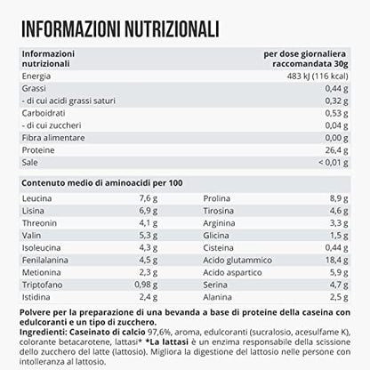 WFN Approved Casein - Neutro - 1 kg - Proteine della caseina con lattasi - Proteina in polvere cremosa - Molto solubile - Prodotto in Germania - Testato in laboratorio esterno