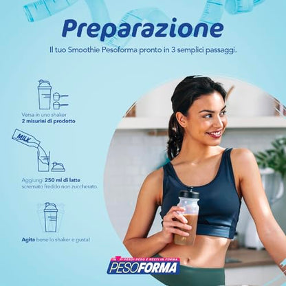 PESOFORMA CHOCO SMOOTHIE, Pasto Sostitutivo per il Controllo del Peso, Smoothie Gustoso che Aiuta a Rimettersi in Forma, Ricco in Proteine e Fibre, Solo 205 Calorie, 20 pasti, 540 gr