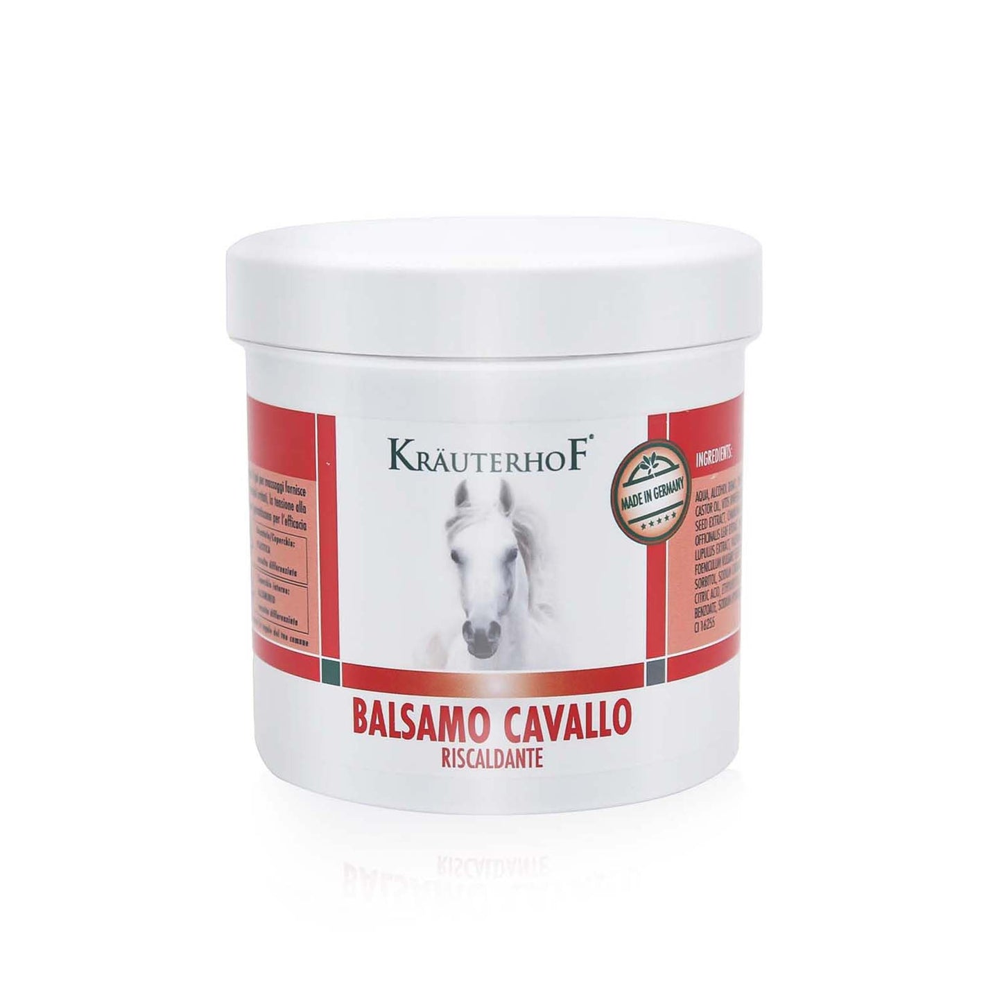 HW CASE Kräuterhof Balsamo per cavalli riscaldante, extra forte, gel massaggiante - Rimedio naturale per il sollievo muscolare (1x500ML)