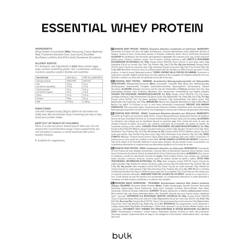 Bulk Essential Whey Protein, Vaniglia, 1 kg, 28 porzioni