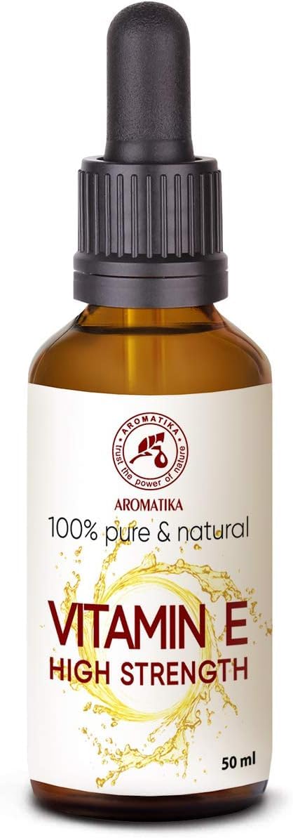 Vitamina E Altamente Concentrata 50ml - Gocce di Vitamina E - Base Cosmetica - Naturale - Vitamina E per la Cura della Pelle - Viso - Capelli - Bellezza