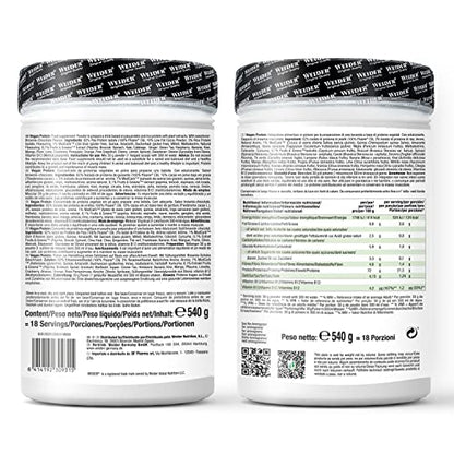 Weider Vegan Protein (750g) Gusto Cappuccino. Proteine Vegane 23g/dose isolate di piselli e riso, Con Vitamina B12 e Stevia, Senza Glutine, Senza Zucchero, Contenitore 50% Riciclato, 100% Riciclabile