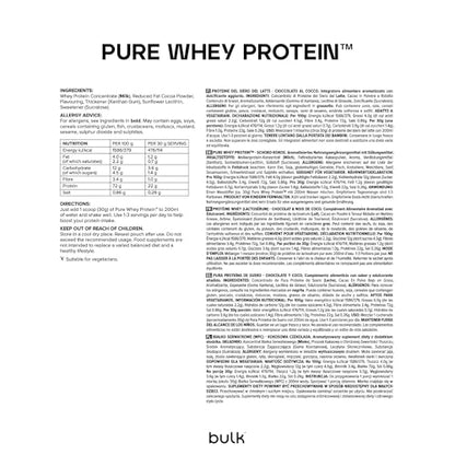 Bulk Pure Whey Protein, Cioccolato, 500 g, 16 porzioni