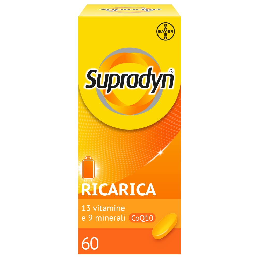 Supradyn Ricarica Multivitaminico Completo Vitamine e Minerali per Adulti, Integratore Vitamine A, B, C, D3, E, K, Magnesio, Calcio, Zinco, Selenio e CoEnzima Q10, 95 Compresse Rivestite