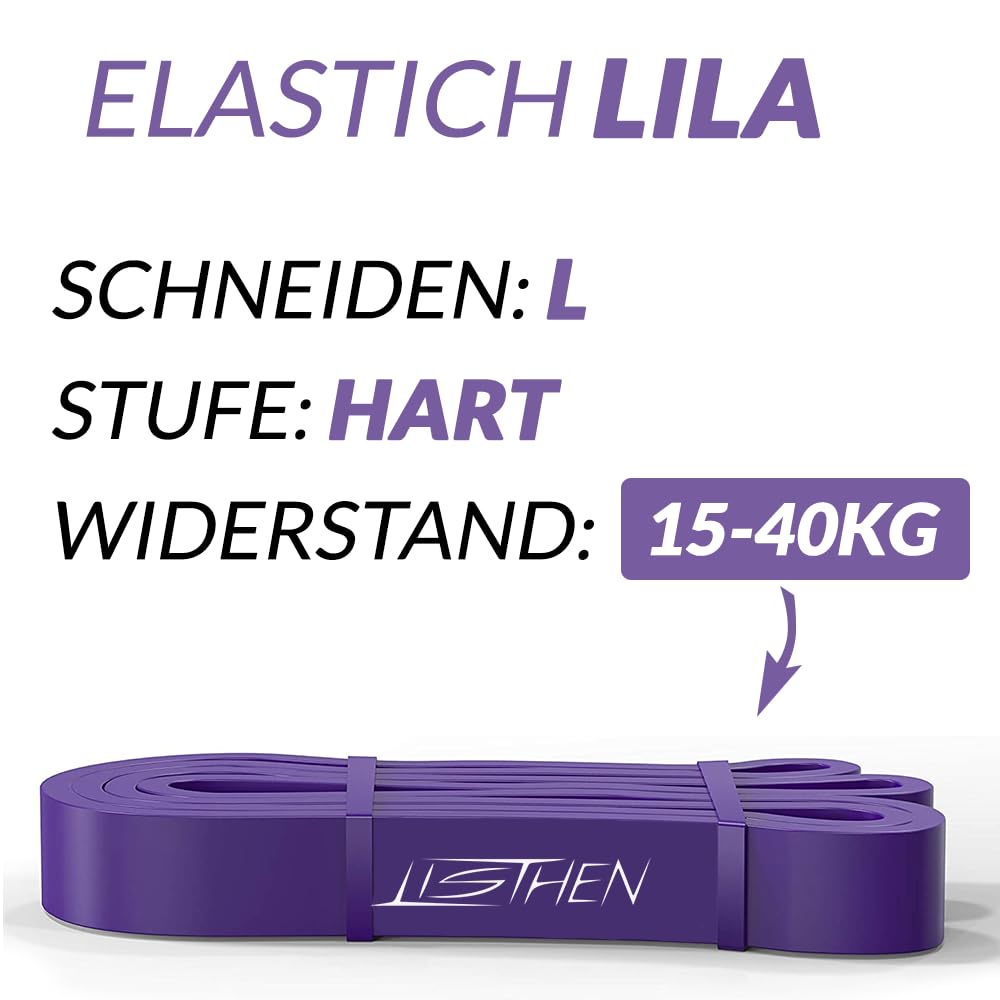 LISTHEN Elastici Rigidi per Trazioni Muscle Up e Fitness, Bande Rigide per Riabilitazione Muscolare Stretching e Yoga, Fasce Elastiche per l'Allenamento