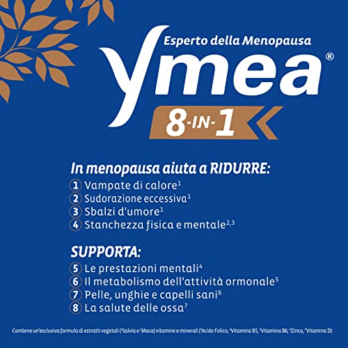 Ymea 8 In 1 Integratore Alimentare Esperto Della Menopausa, Ideale Contro Gli 8 Disturbi Più Comuni Della Menopausa, Supporta Il Metabolismo E La Salute Delle Ossa, 30 Compresse