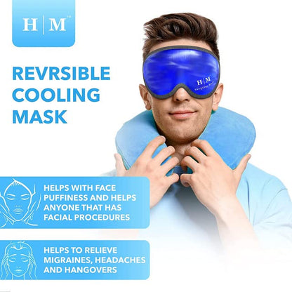 Maschera Occhi Gel Freddo Riutilizzabile – per Termoterapia a Caldo e a Freddo - Ghiaccio Viso per Occhi Gonfi, Stanchi, Mal di Testa, Hangover, Emicrania