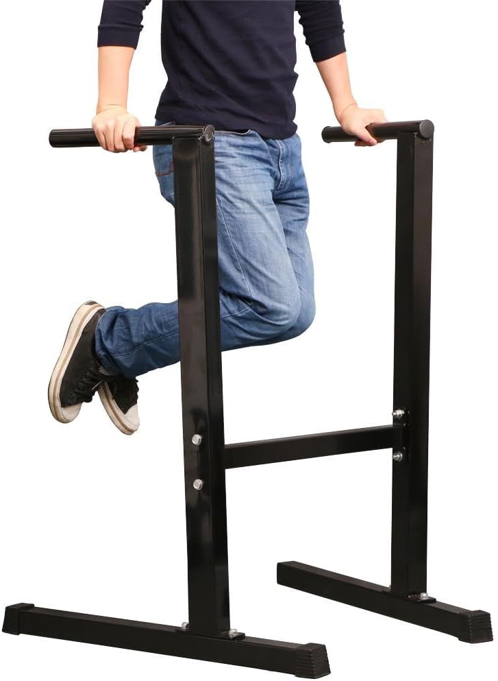 Yaheetech Dip Station per Allenamento Gym Home Dip Barre Parallele Fitness Casa o Palestra Stazione Fitness in Acciaio per Calisthenics/Stretching/Addominali Stazione di Trazione Muscolare Nero