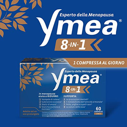 Ymea 8 In 1 Integratore Alimentare Esperto Della Menopausa, Ideale Contro Gli 8 Disturbi Più Comuni Della Menopausa, Supporta Il Metabolismo E La Salute Delle Ossa, 30 Compresse