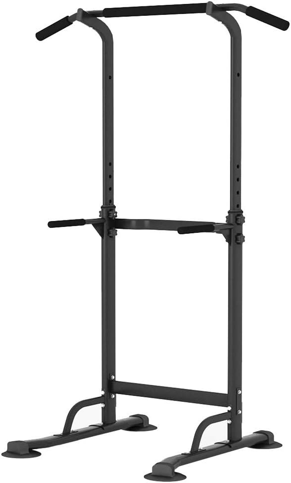 sogesfurniture Power Tower, Dip Station, Sbarra per trazioni,Fitness Multifunzione per Flessioni Trazioni Fitness e Addominali,Altezza Regolabile da 165-210 cm, BHEU-PSBB005