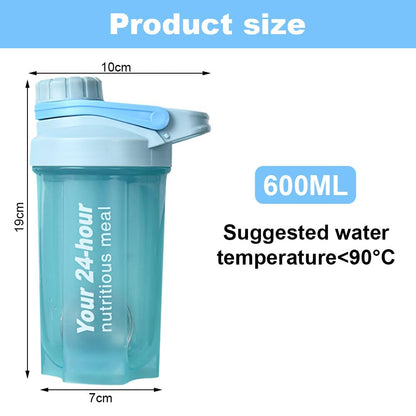 EACHPT Protein Shaker,Shaker per proteine da 600 ml per frullati di integratori,shaker per proteine con tappo a vite,setaccio e scala graduata|A prova di perdite,senza BPA