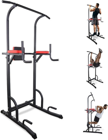 Mobiclinic® Fitness, Power Tower Dip Station, Fino a 200 kg, MultiFit, Altezza e Schienale Regolabili, Stazione di Trazione Muscolare, Torre Multifunzionale, Robusta, Palestra Domestica, Pull-up