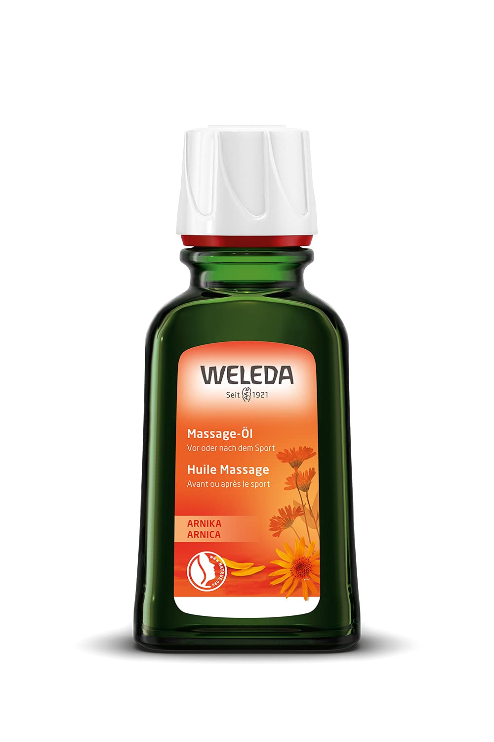 Weleda Arnica Olio per Massaggi decontratturanti per trattamenti di contratture e tensioni muscolari da fatica e stress, ideale per applicazione pre e post attività sportiva (1x200ml)