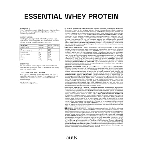 Bulk Essential Whey Protein, Vaniglia, 1 kg, 28 porzioni