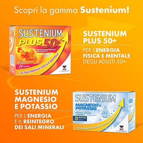 Sustenium Plus - lntegratore energizzante a base di uno specifico complesso di aminoacidi, vitamine e minerali. Per la tua energia fisica e mentale. Confezione da 22 bustine