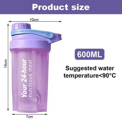 EACHPT Protein Shaker,Shaker per proteine da 600 ml per frullati di integratori,shaker per proteine con tappo a vite,setaccio e scala graduata|A prova di perdite,senza BPA